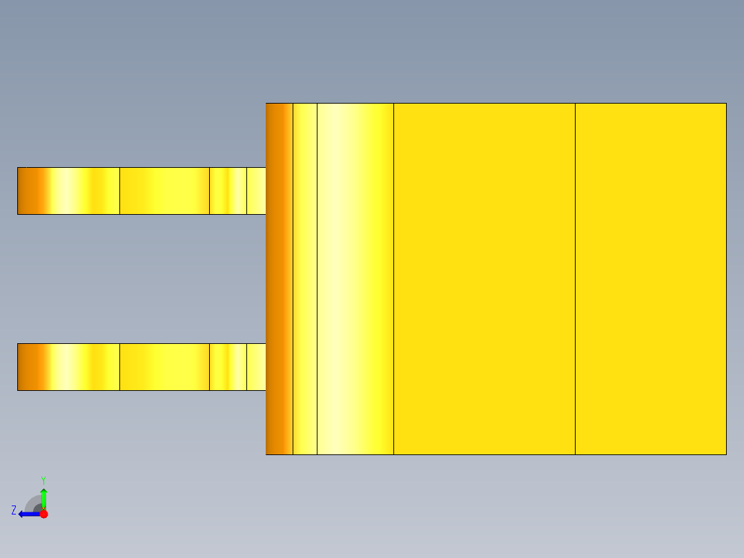 UG机器人腿骨骼右视图