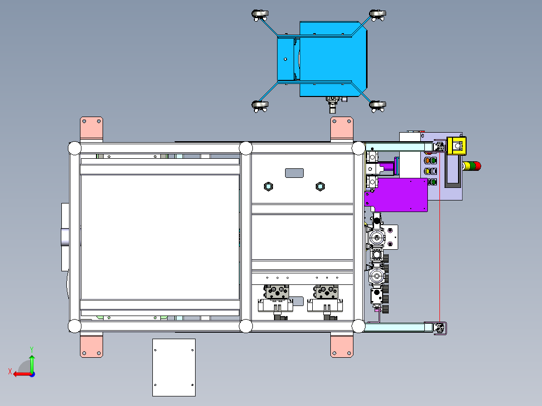 汽车座椅手动滑轨锁夹器组装机step后视图