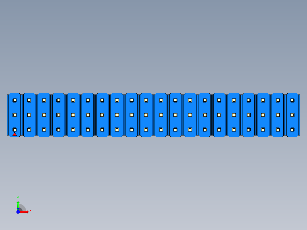 彩色公头100mil（2.54mm）系列-DS1021_blue_3x20p_100mil_Type1_rev1.0前视图