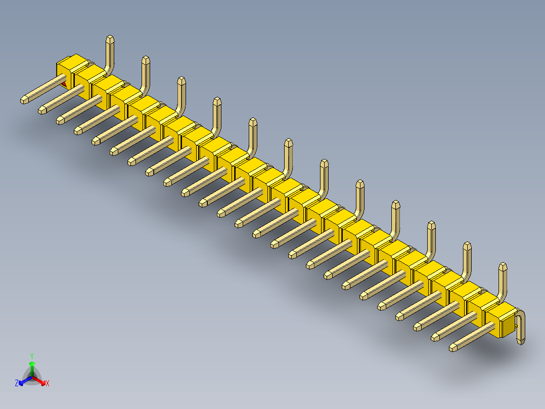 彩色公排针 100mil 2.54mm 系列-DS1022_yellow_25p_100mil_Type_SMT_R2_rev1.0