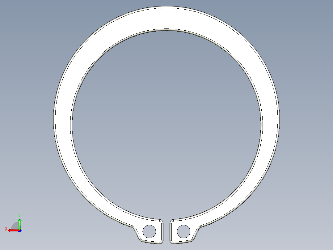 C型扣環(軸用)5507-3D多系列多零件图纸模型后视图