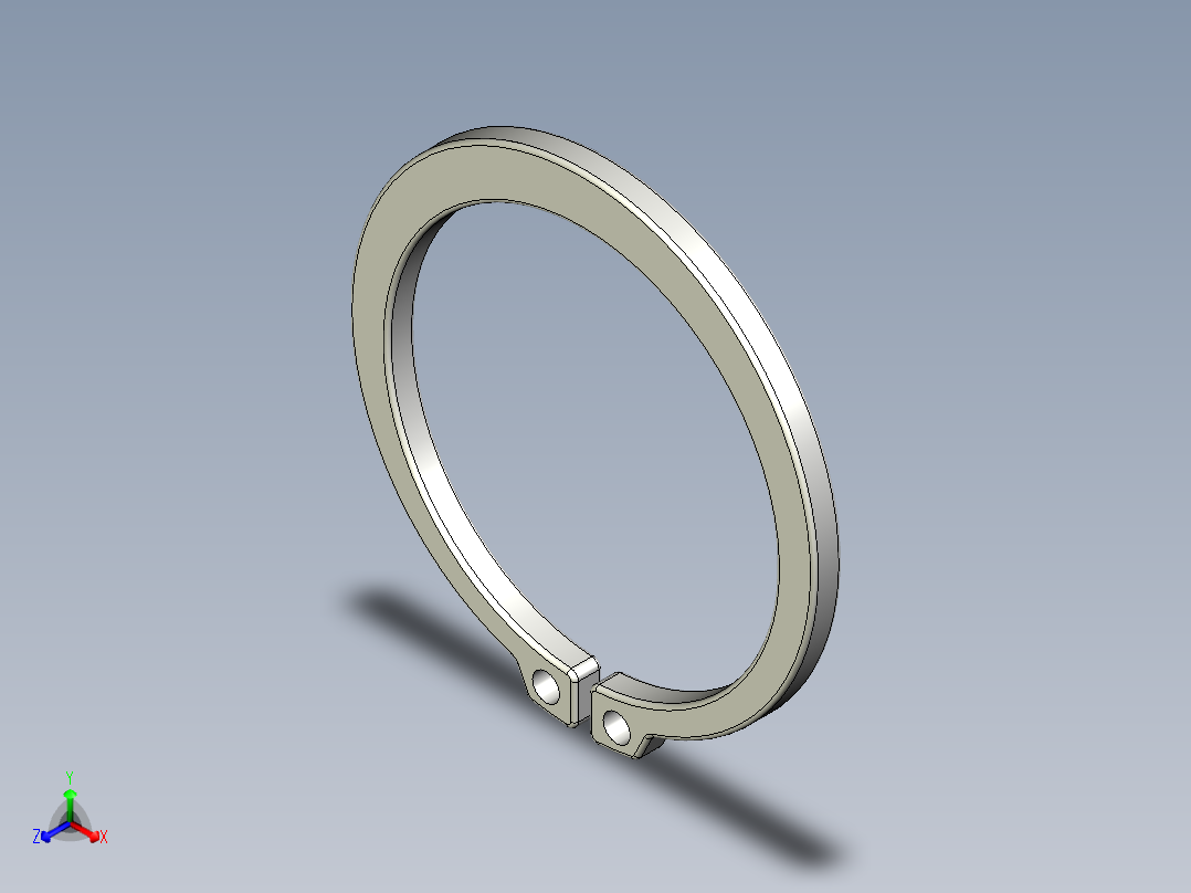 C型扣環(軸用)5507-3D多系列多零件图纸模型正等轴测图