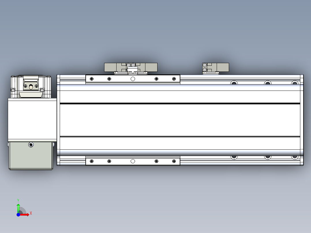 同步带滑台-半封闭B13H-L45-S100-LD-P40-D3前视图