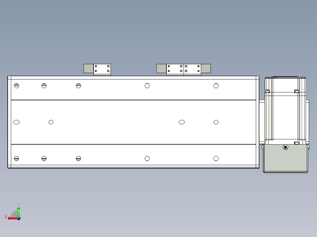 同步带滑台-半封闭B13H-L45-S100-LD-P40-D3后视图