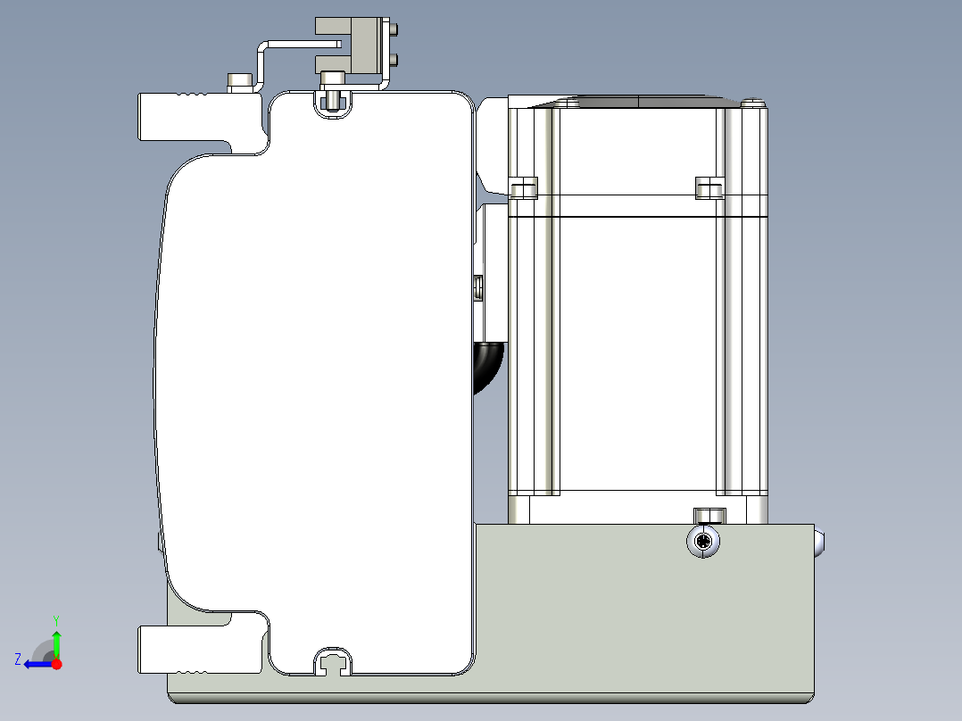 同步带滑台-半封闭B13H-L45-S100-LD-P40-D3右视图