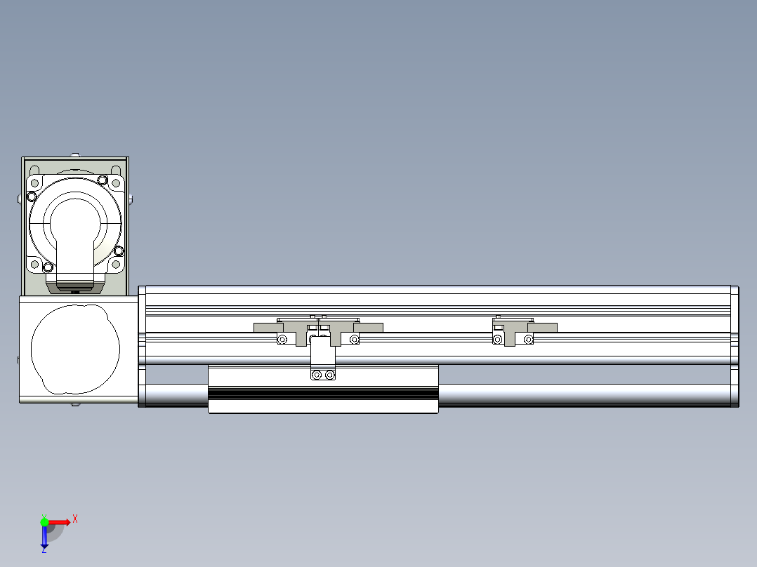同步带滑台-半封闭B13H-L45-S100-LD-P40-D3俯视图