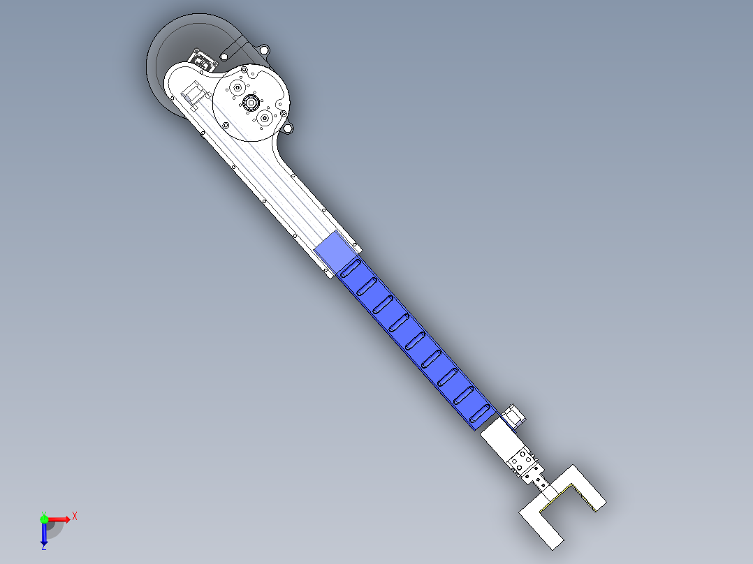 圆柱坐标伸缩上下机械臂俯视图