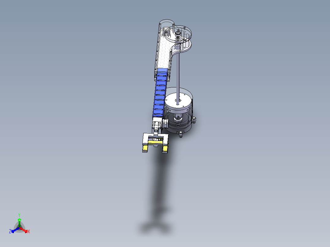 圆柱坐标伸缩上下机械臂正等轴测图