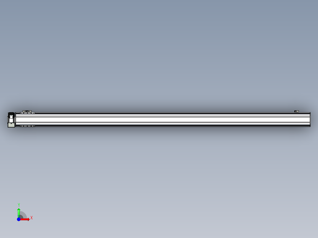 同步带滑台-半封闭B13H-L45-S2500-LU-P40-D3前视图