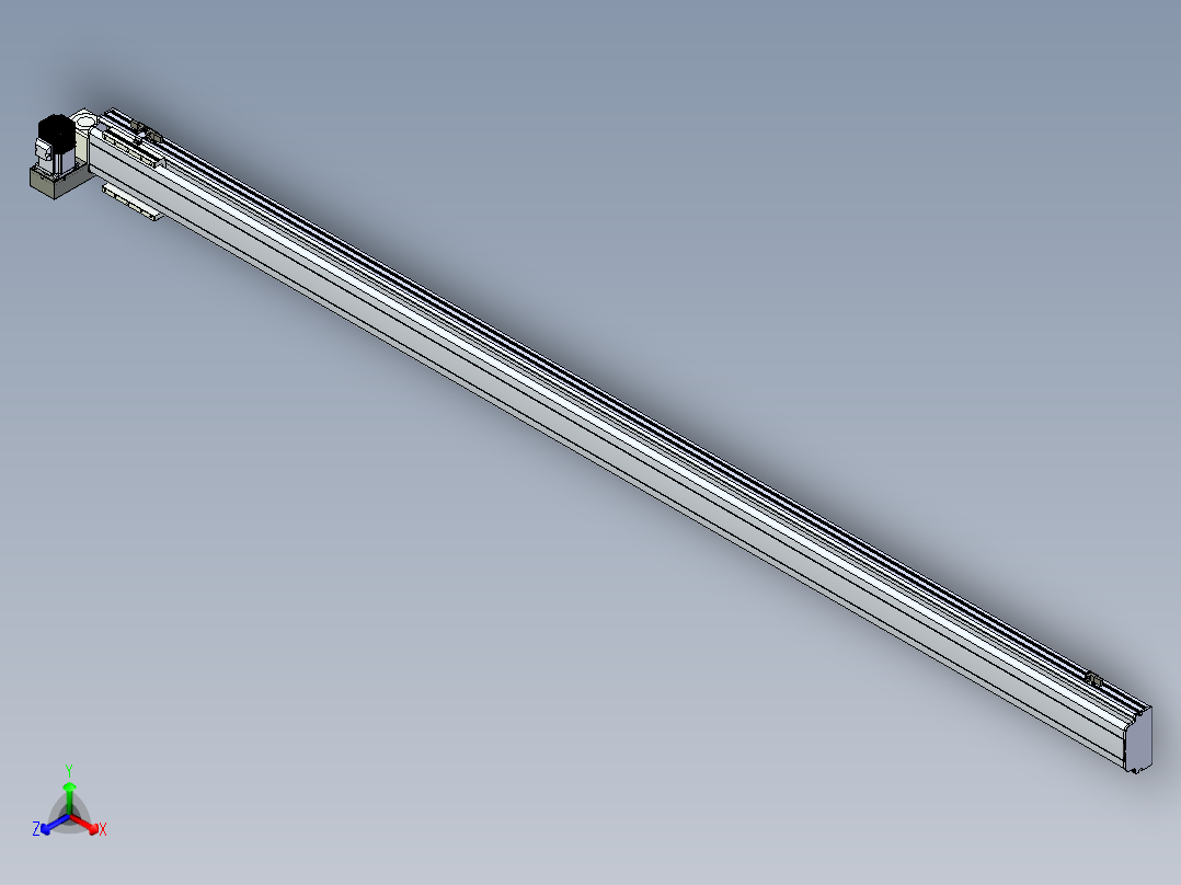 同步带滑台-半封闭B13H-L45-S2500-LU-P40-D3正等轴测图