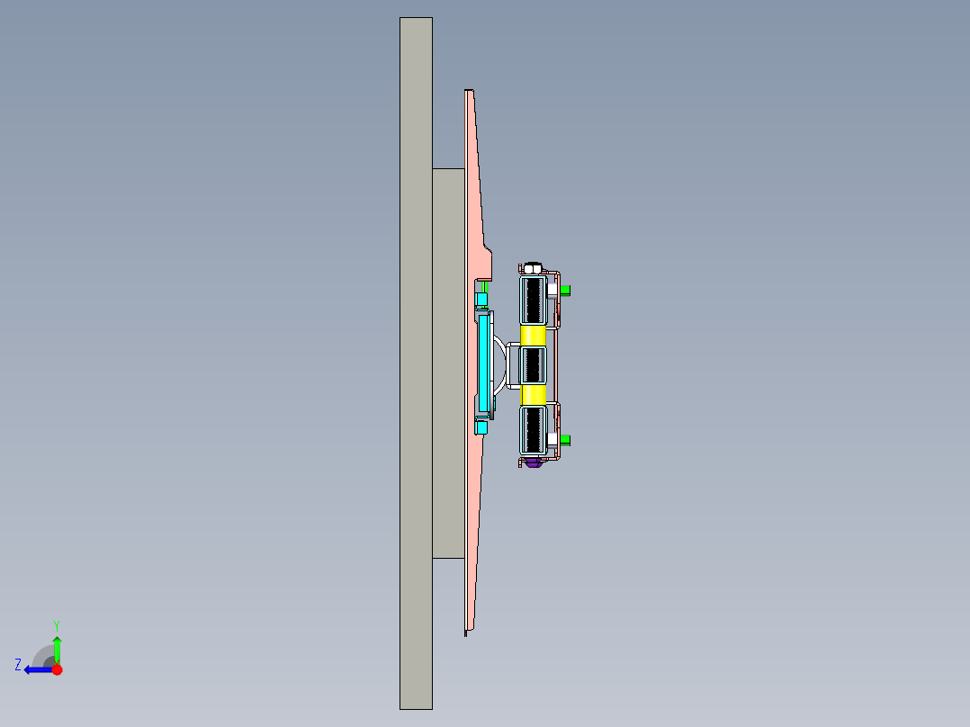 适用于 40 英寸至 65 英寸平面屏幕的平板铰接安装座电视挂壁架右视图