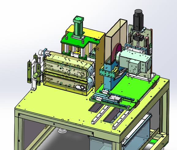 在线锯切冲切一体机(sw18可编辑+工程图+bom）