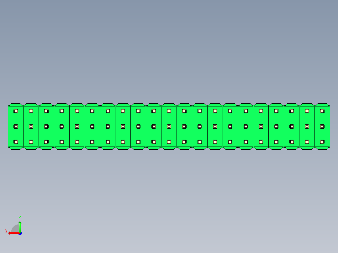 彩色公头100mil（2.54mm）系列-DS1021_green_3x21p_100mil_Type19_rev1.0后视图