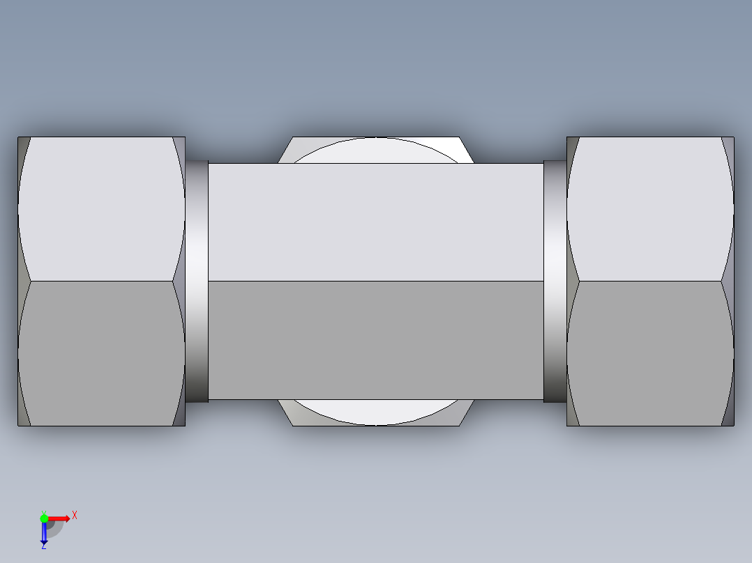 卡套式工业通用硬管接头EO_Swivel_nut_branch_tee_ET30SCF俯视图