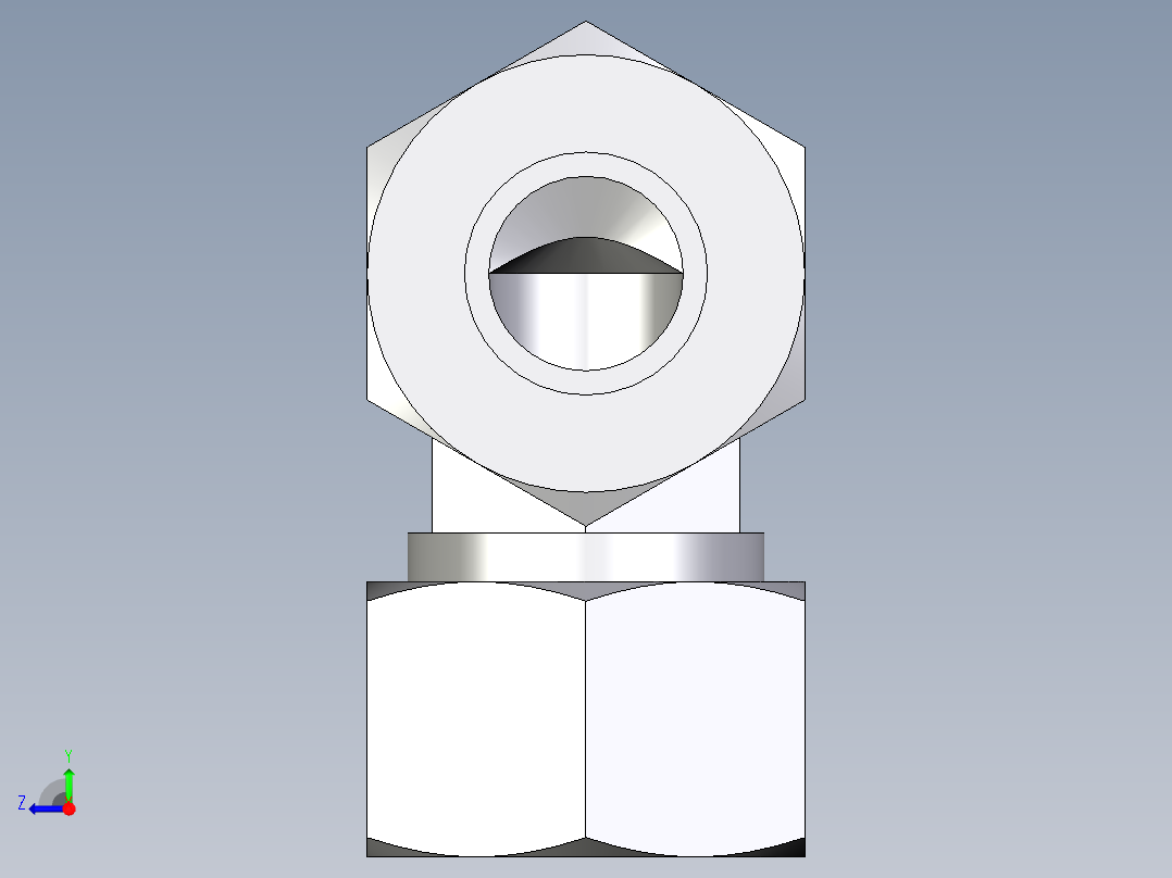 卡套式工业通用硬管接头EO_Union_elbow_W15ZLCF右视图