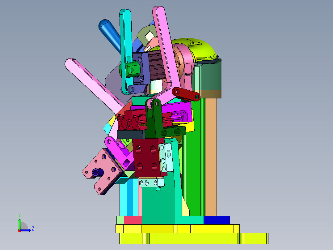 尾排进气半壳焊接夹具左视图