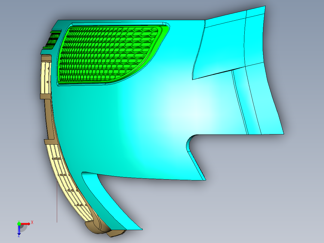 汽车前保险杠俯视图