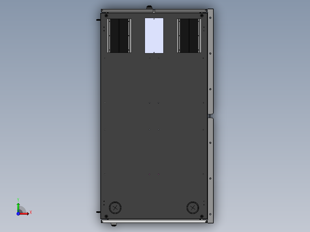 9折型材框架型通讯柜 sw16可编辑前视图