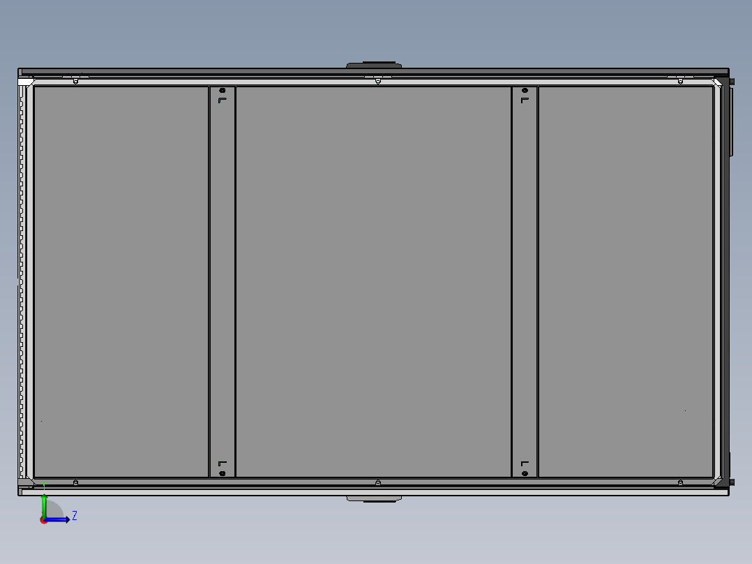 9折型材框架型通讯柜 sw16可编辑左视图
