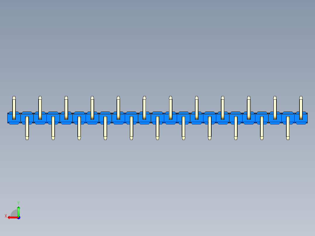 彩色公排针 100mil 2.54mm 系列-DS1022_blue_23p_100mil_Type_SMT_R1_rev1.0后视图