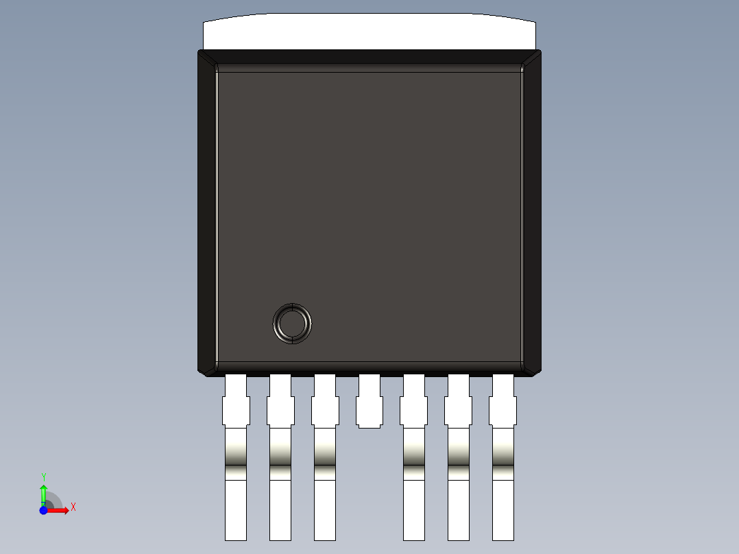TO263封装也有7个连接，6个引脚，中间的连接是标签前视图