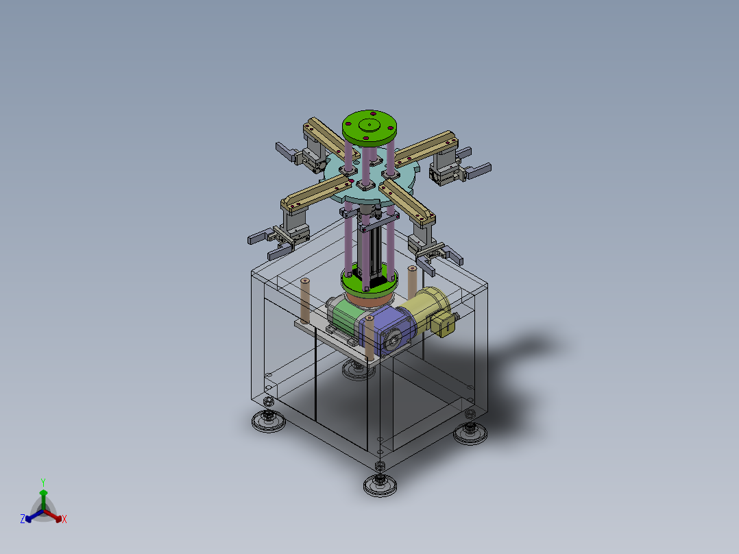 回转上料机构正等轴测图