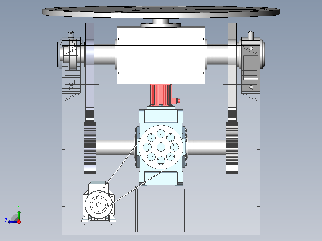 焊接变位机右视图