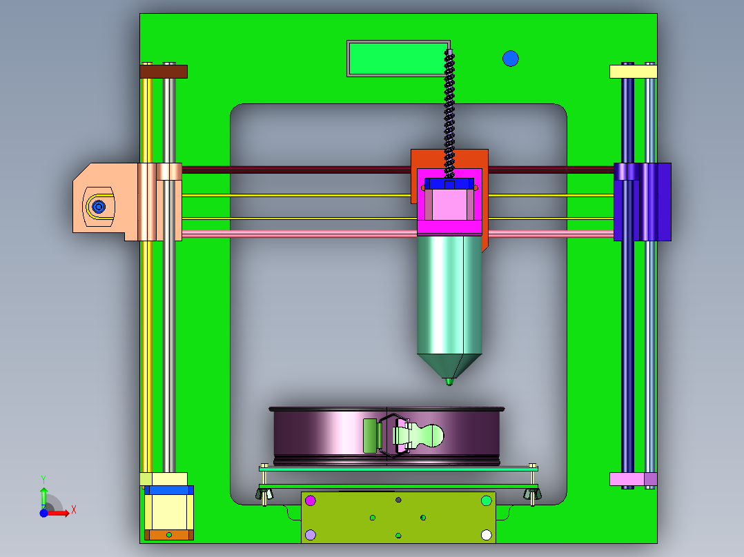三轴单头针筒自动涂胶设备前视图