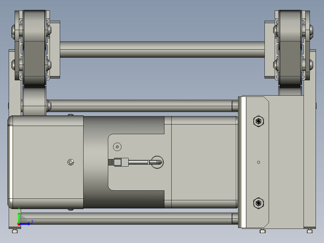 可移动双排皮带机输送机传送线左视图
