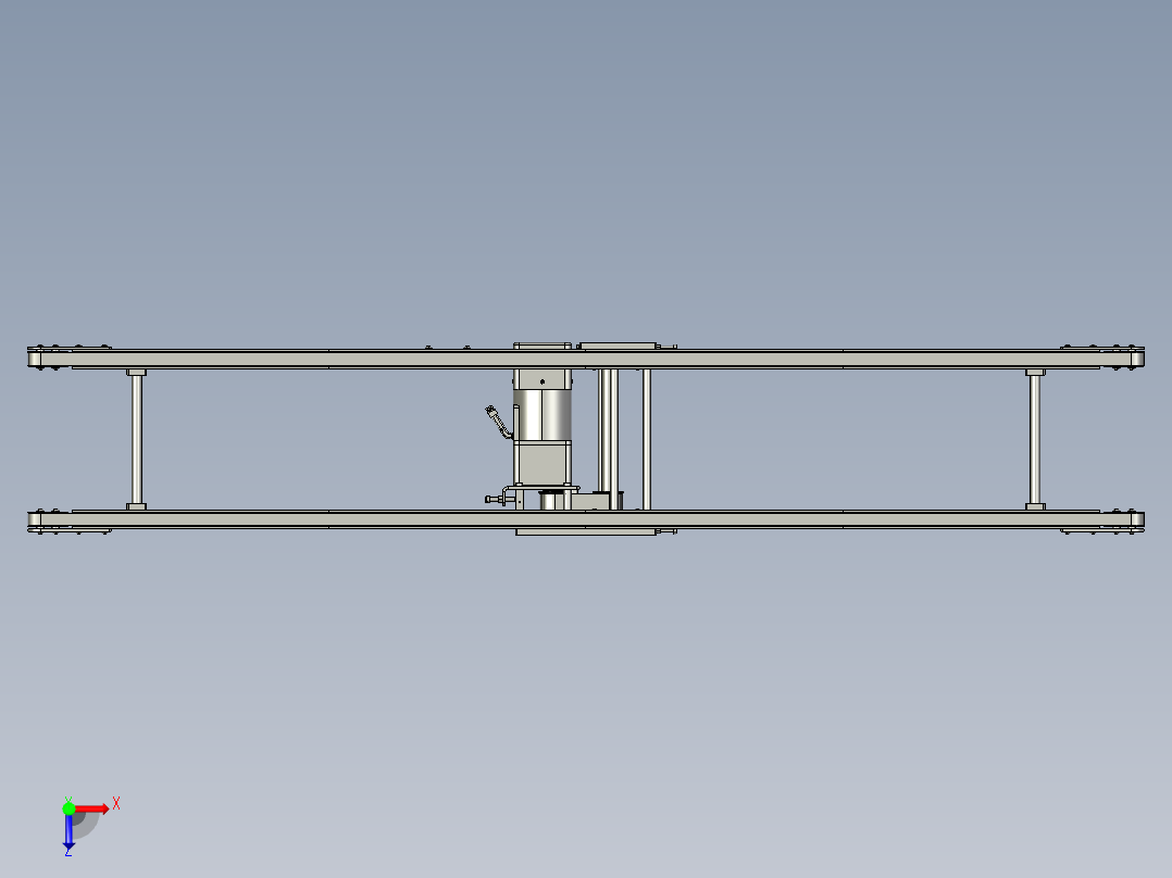 可移动双排皮带机输送机传送线俯视图