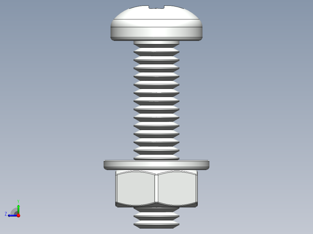 紧固件-M4-0.70 Round Head右视图