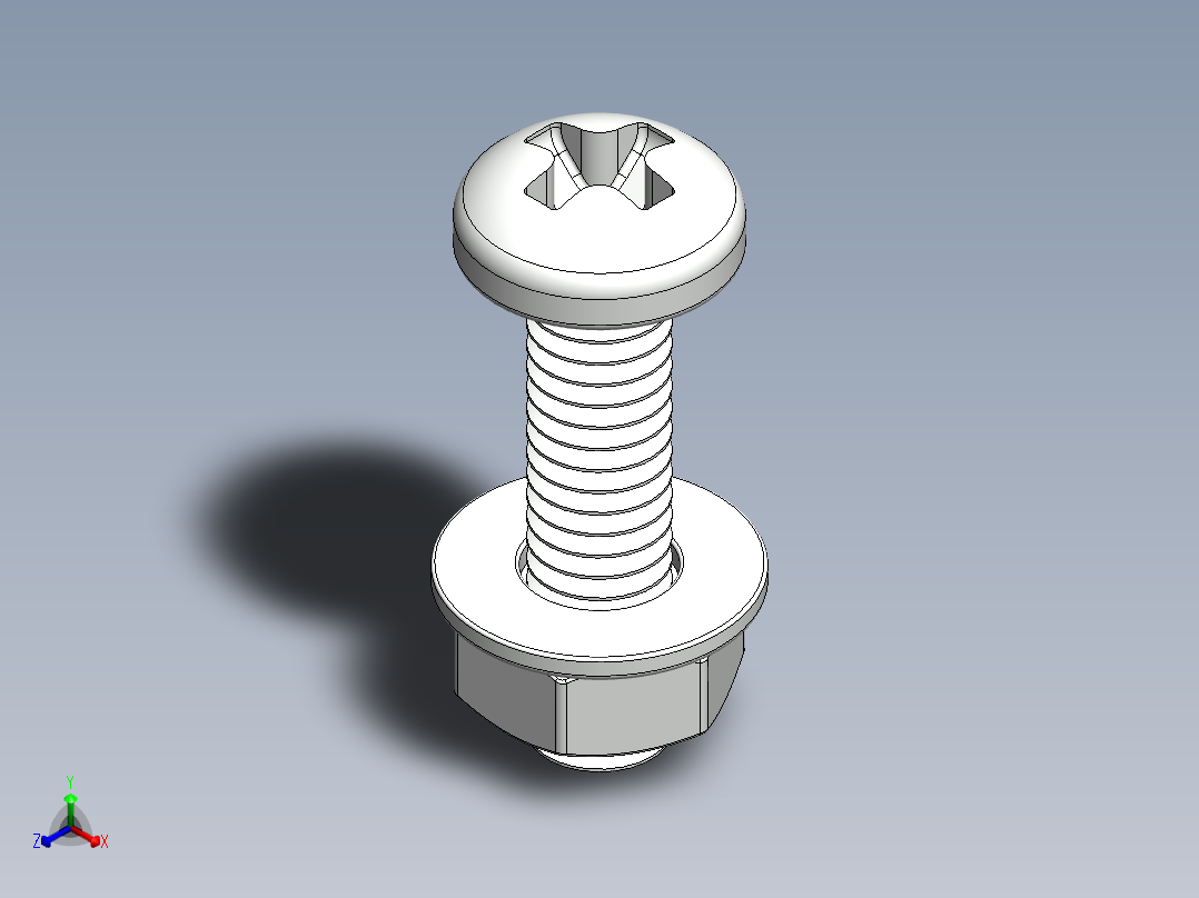 紧固件-M4-0.70 Round Head正等轴测图