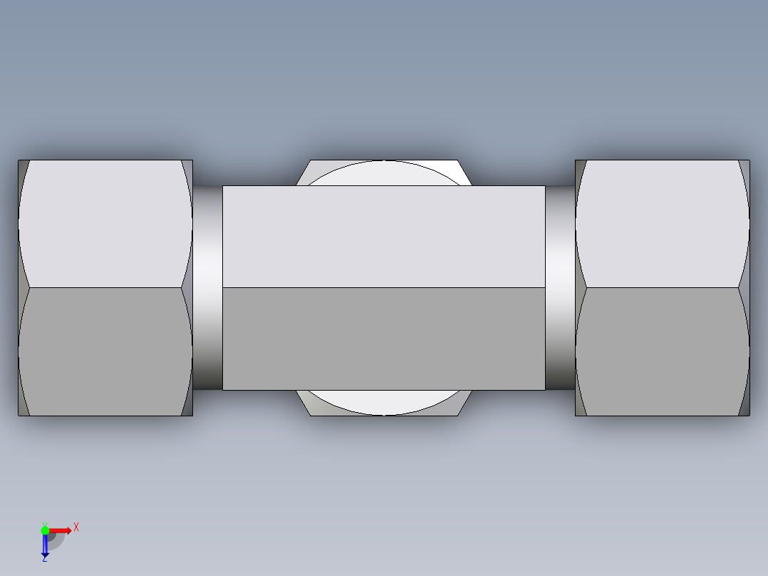 卡套式工业通用硬管接头EO_Swivel_nut_branch_tee_ET16S71俯视图