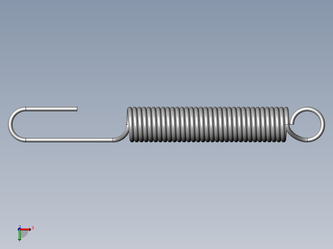 异形弹簧-96605K340_GALV SPRING-TEMPERED STL EXTENSION SPRING前视图