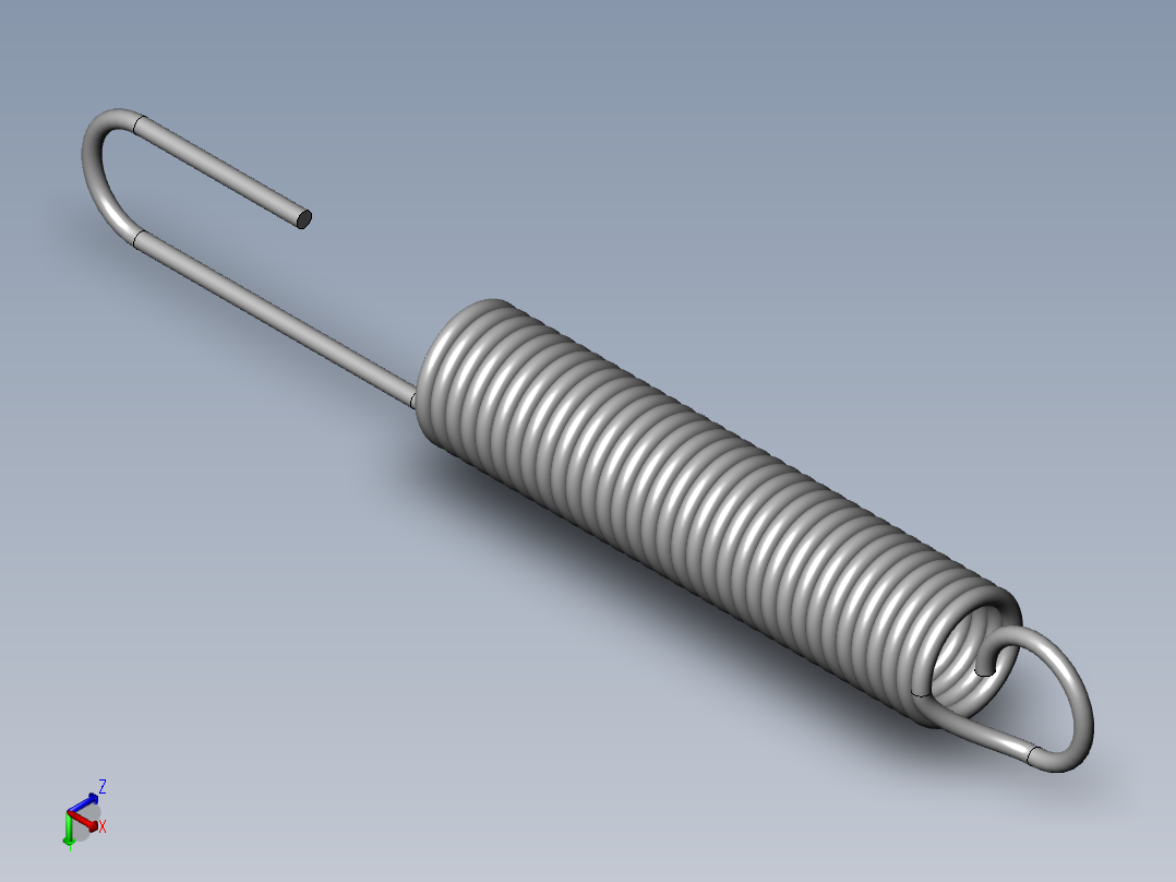 异形弹簧-96605K340_GALV SPRING-TEMPERED STL EXTENSION SPRING正等轴测图