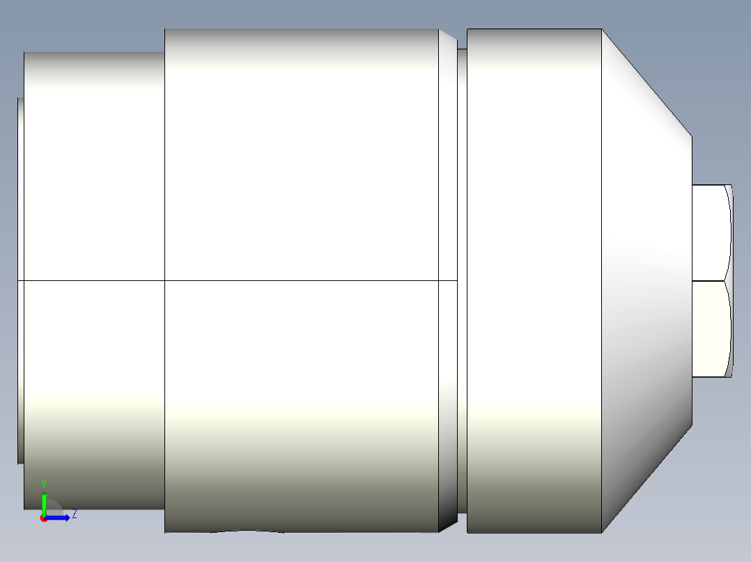 浮動支撐座2322(B)-3D多系列多零件图纸模型左视图