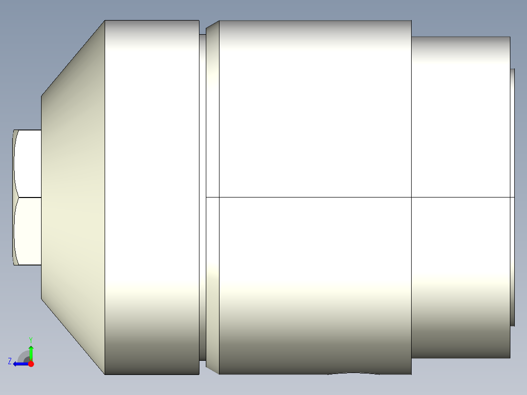 浮動支撐座2322(B)-3D多系列多零件图纸模型右视图