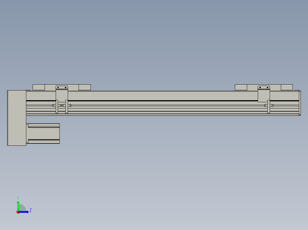 直线模组WG-LHC12-S550-D设计图纸左视图