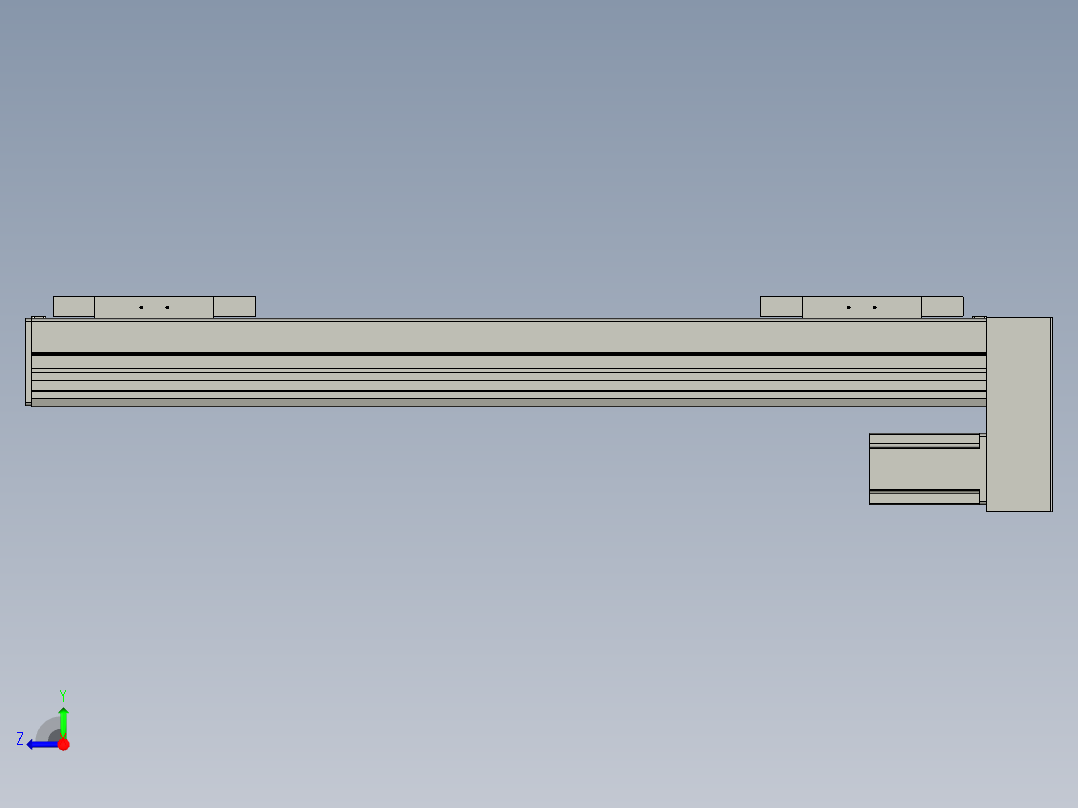 直线模组WG-LHC12-S550-D设计图纸右视图