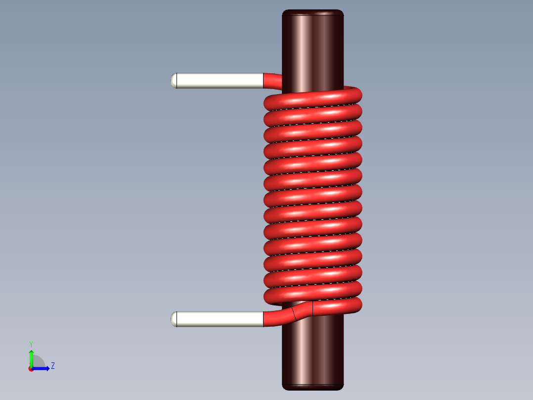 一个棒芯感应器，间距7.7毫米。长12.5毫米x宽3.5毫米左视图