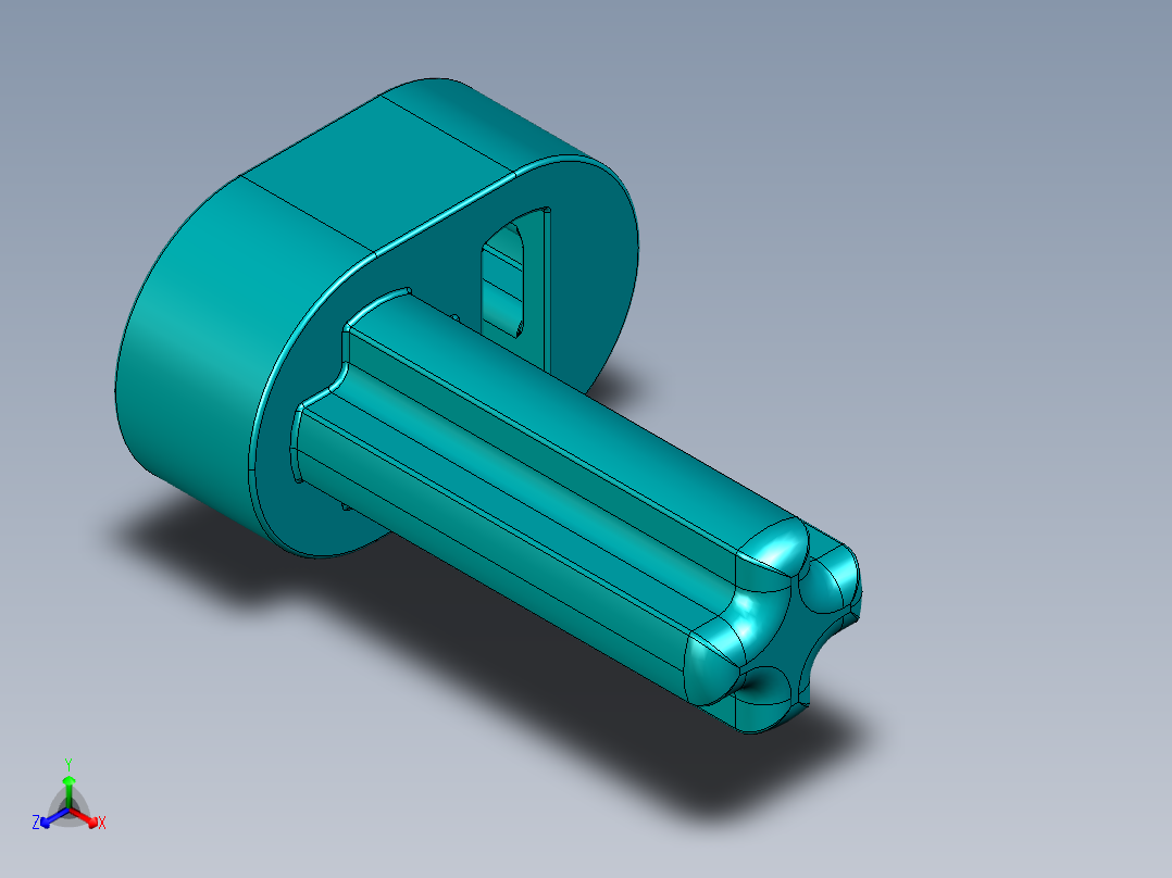 气缸电机-2853 Teal - Bright Bluish Green Technic Engine Crankshaft