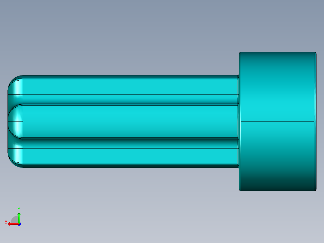 气缸电机-2853 Teal - Bright Bluish Green Technic Engine Crankshaft后视图