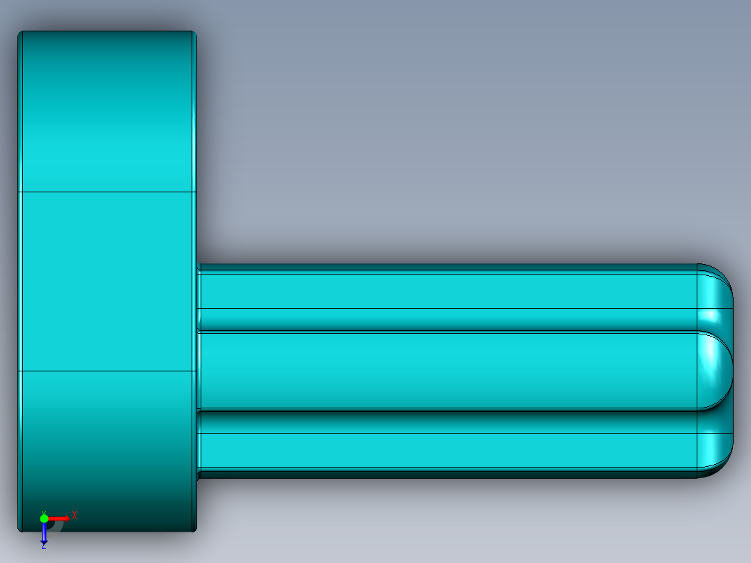 气缸电机-2853 Teal - Bright Bluish Green Technic Engine Crankshaft俯视图