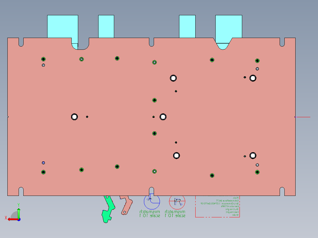 大型汽车产品一出二钢板模后视图
