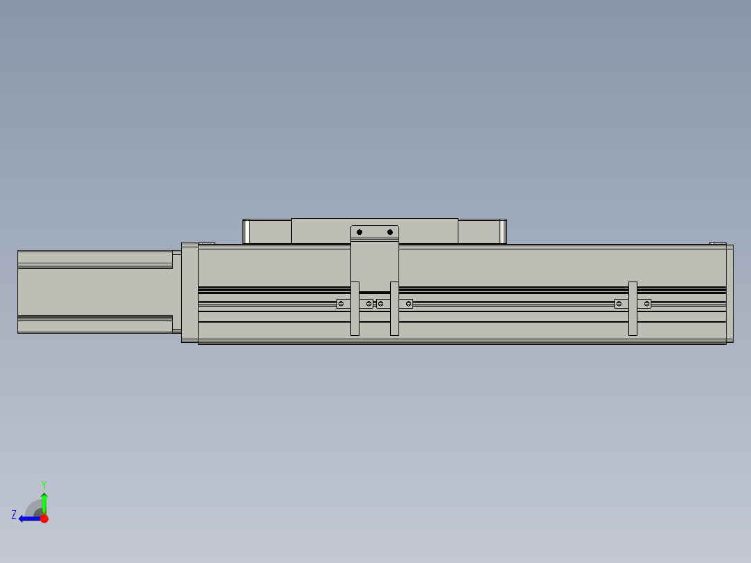 直线模组LHC14-S100-M设计图纸右视图