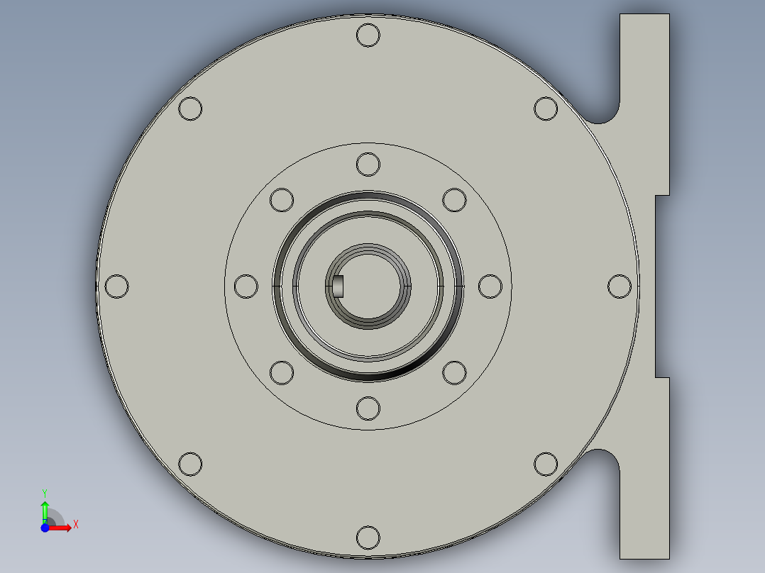 P064-小型少齿差行星齿轮减速器的设计【含三维proe】前视图