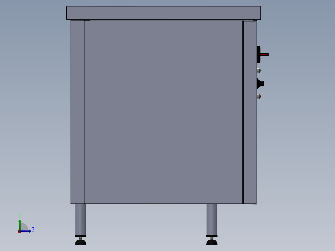INOMAK的加热橱柜左视图