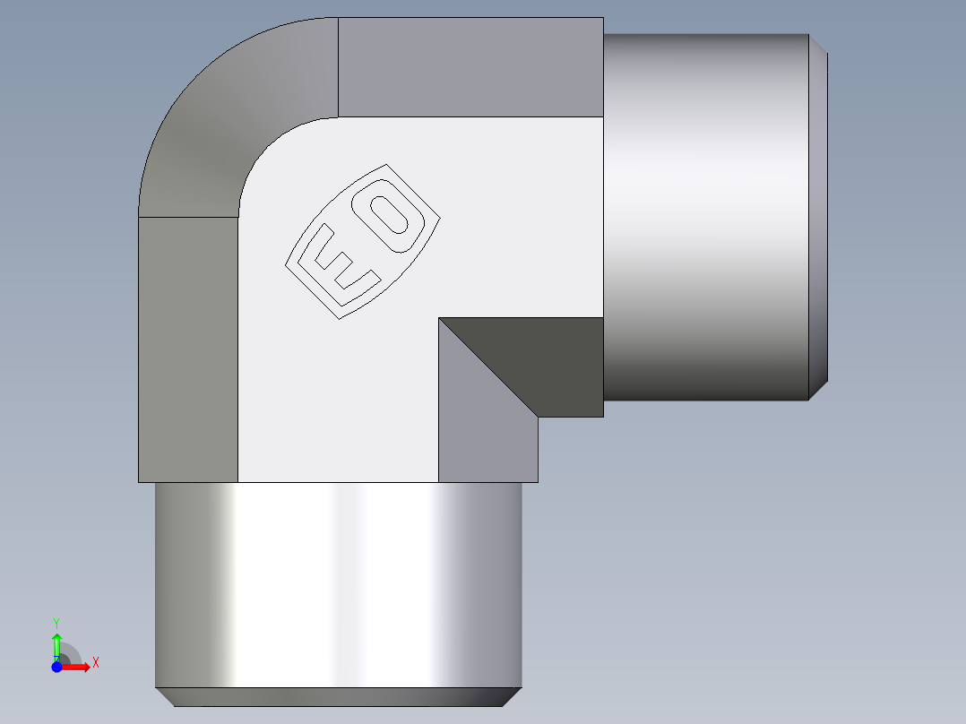 卡套式工业通用硬管接头EO_Union_elbow_W12L71X前视图