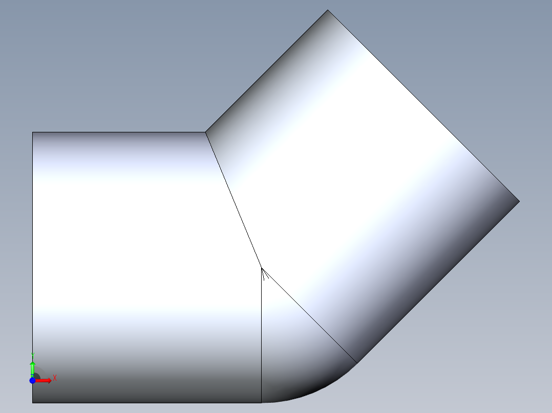 聚氯乙烯配件09-Sch80_45Elbow_FPTxFPT_819-002_0.25in前视图