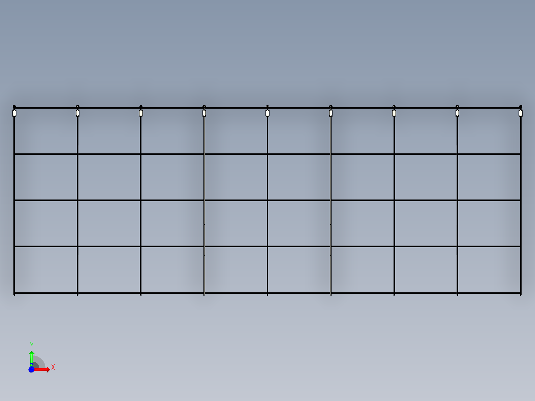 钢结构停车棚--inventor STP前视图